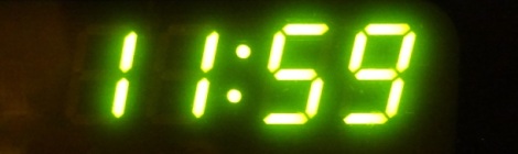 Digital clock reading 11:59